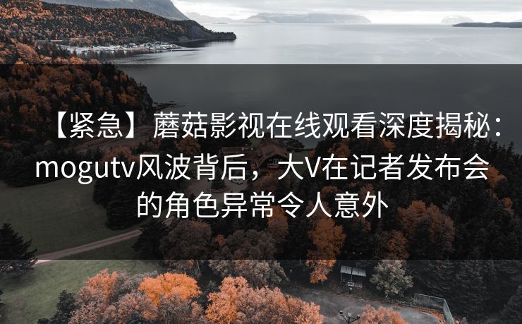【紧急】蘑菇影视在线观看深度揭秘:mogutv风波背后,大V在记者发布会的角色异常令人意外 【紧急】蘑菇影视在线观看深度揭秘:mogutv风波背后,大V在记者发布会的角色异常令人意外