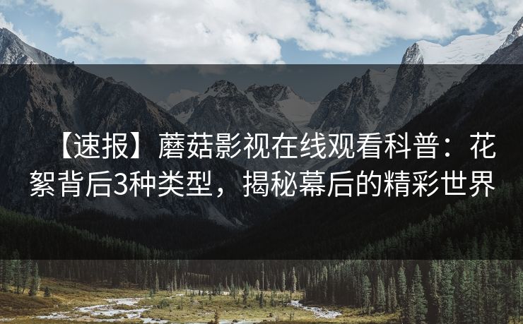 【速报】蘑菇影视在线观看科普：花絮背后3种类型，揭秘幕后的精彩世界